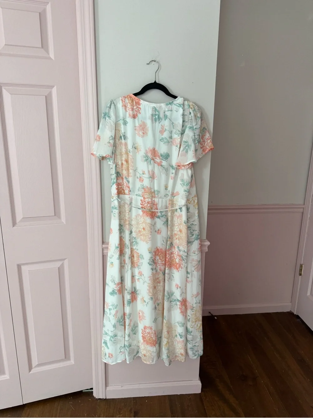 Abercrombie & Fitch Mint Floral Wrap Midi Dress